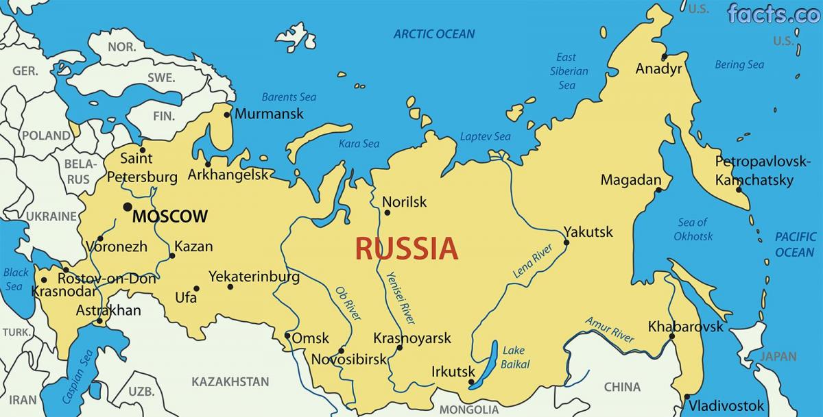 stede van Rusland kaart
